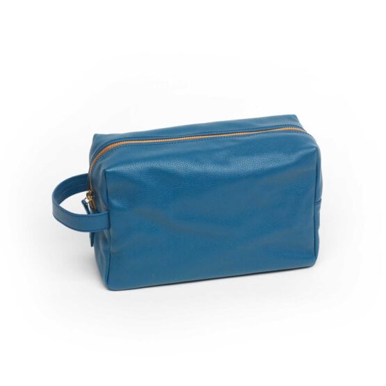 Culture bag in blue from noble Madras leather in medium