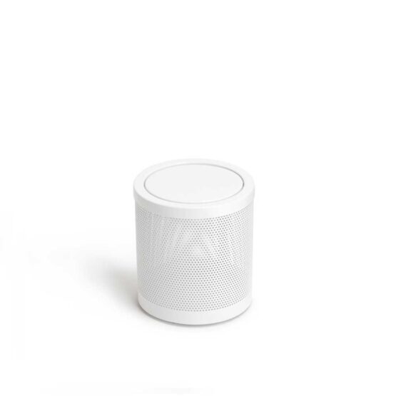 Abfalleimer / Mülleimer PIN in Weiß mattem Edelstahl mit Schwingdeckel - klein