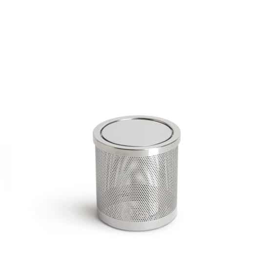Abfalleimer / Gästetuchbehälter PIN in Small mit Schwingdeckel gefertigt aus Edelstahl in Italien