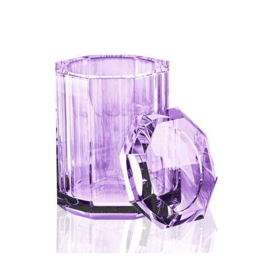 Behälter aus brilliantem Kristallglas in Violett von Decor Walther aus der Serie KRISTALL