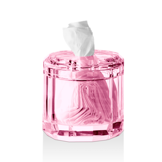 Papiertuchbox aus brilliantem Kristallglas in Pink von Decor Walther aus der Serie KRISTALL