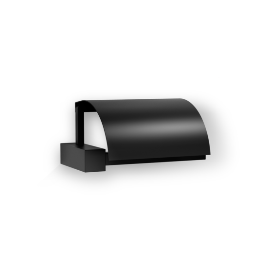Toilettenpapierhalter aus Messing pulverbeschichtet in Schwarz matt von Decor Walther aus der Serie CORNER