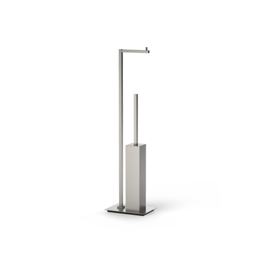 WC Garnitur aus Messing nickelbeschichtet in Nickel satiniert von Decor Walther aus der Serie CORNER