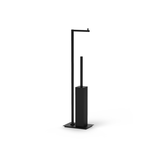 WC Garnitur aus Messing pulverbeschichtet in Schwarz matt von Decor Walther aus der Serie CORNER