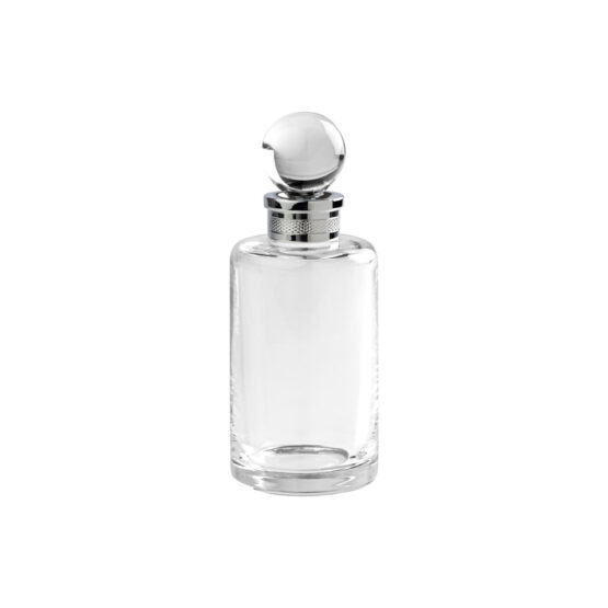 Luxus Parfümflasche aus Kristallglas und Messing in Chrom von Cristal & Bronze aus der Serie Cristallin Cisele