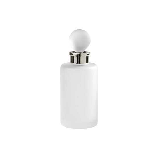 Luxus Parfümflasche aus Glas und Messing in Nickel von Cristal & Bronze aus der Serie Satine Lisse