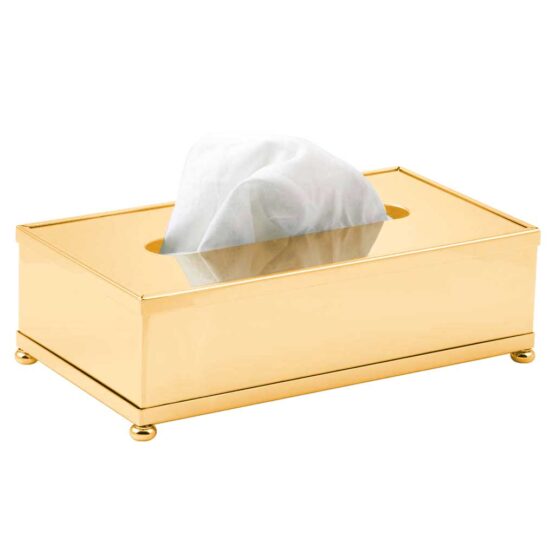 Luxus Taschentuchspender aus Messing in Gold aus der Serie FS01 von Cristal & Bronze