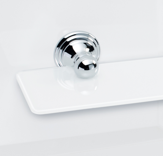 Brass Glass Shelf Holder in Chrome by Decor Walther from the Classic series