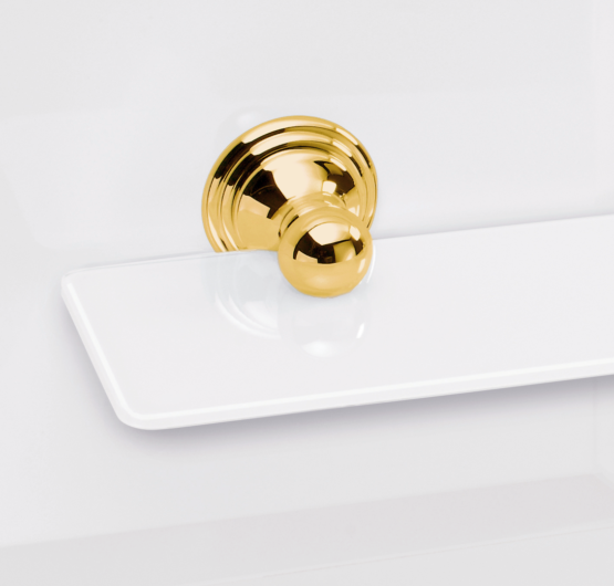 Brass Glass Shelf Holder in Gold by Decor Walther from the Classic series