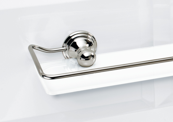 Brass Glass Shelf Holder in Nickel polished by Decor Walther from the Classic series