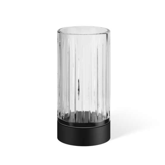 Brass and Crystal glass Tumbler in Black matt by Decor Walther from the Century series