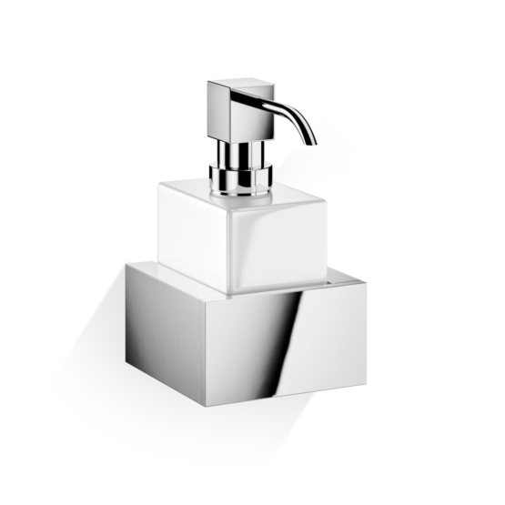Brass and Porcelain Wall Mounted Soap Dispenser in Chrome by Decor Walther from the Brick series