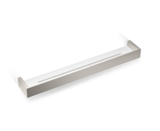 Brass and Acrylic Glass Shower Shelf in Nickel satin by Decor Walther from the Brick series