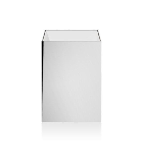 Brass Bathroom Wastebasket in Chrome by Decor Walther from the Cube series