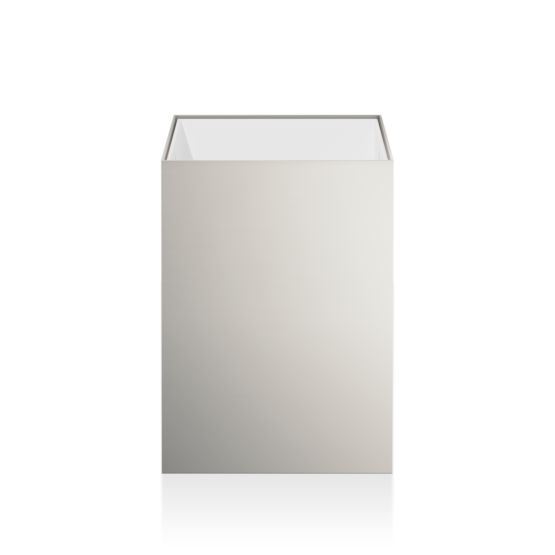 Brass Bathroom Wastebasket in Nickel satin by Decor Walther from the Cube series
