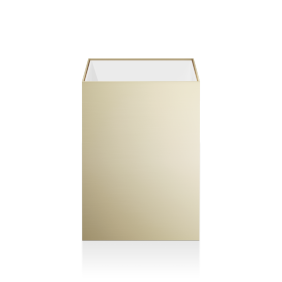 Papierkorb aus Messing in Gold matt von Decor Walther aus der Serie Cube