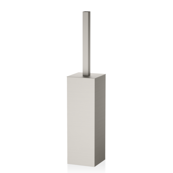 WC-Bürstengarnitur aus Messing in Nickel satiniert von Decor Walther aus der Serie Cube