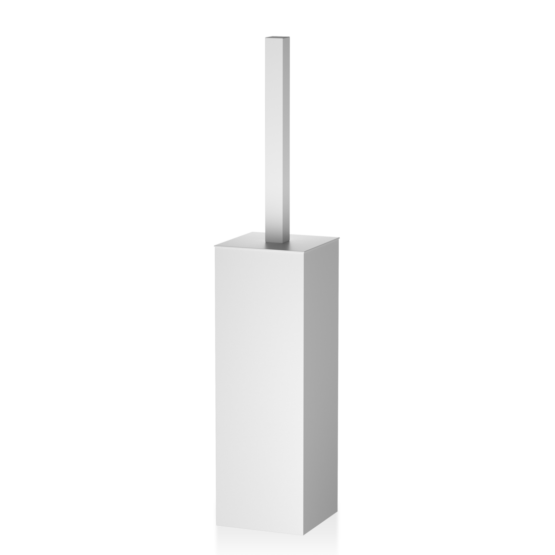 WC-Bürstengarnitur aus Messing in Weiß matt von Decor Walther aus der Serie Cube