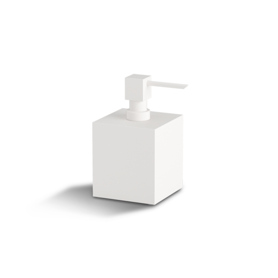 Seifenspender aus Messing in Weiß matt von Decor Walther aus der Serie Cube