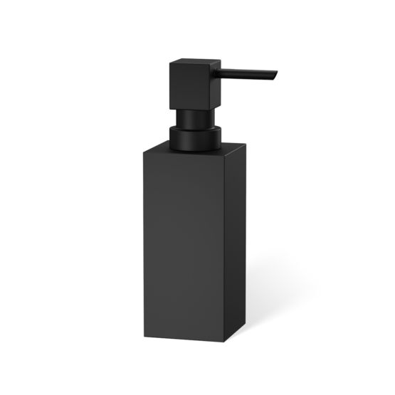 Seifenspender aus Messing in Schwarz matt von Decor Walther aus der Serie Cube