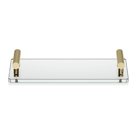 Brass and Glass Vanity Tray in Gold by Decor Walther from the Club series