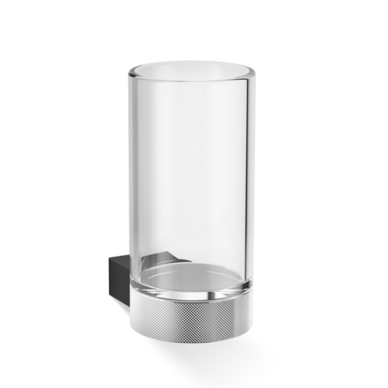 Brass Wall Mounted Tumbler in Black matt and Chrome by Decor Walther from the Club series