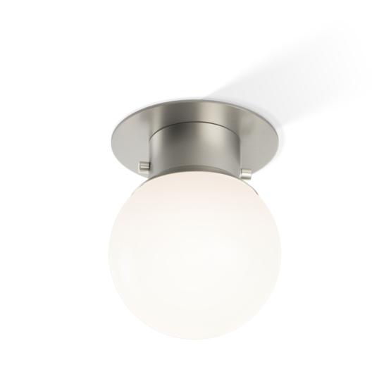 Brass Ceiling Light in Nickel satin from the bathroom lighting by Decor Walther