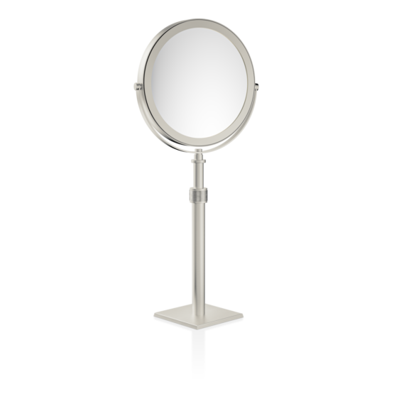 Brass Makeup Mirror in Nickel satin by Decor Walther from the Cube series