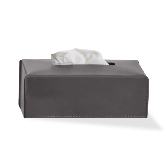 Paper Towel Box made of Real leather in Smoke grey by Decor Walther