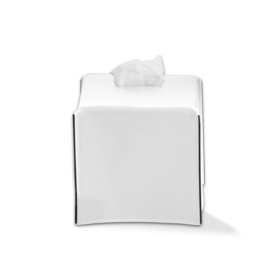 Paper Towel Box made of Real leather in Snow-white by Decor Walther