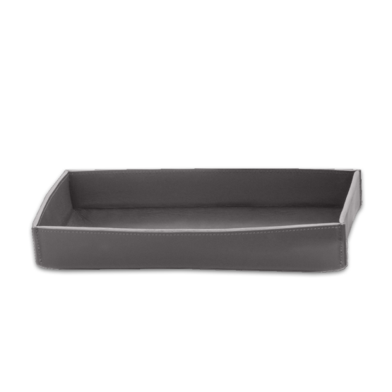 Vanity Tray made of Real leather in Smoke grey by Decor Walther