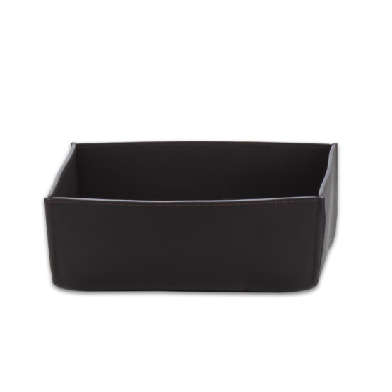 Storage Container made of Real leather in Black-brown by Decor Walther