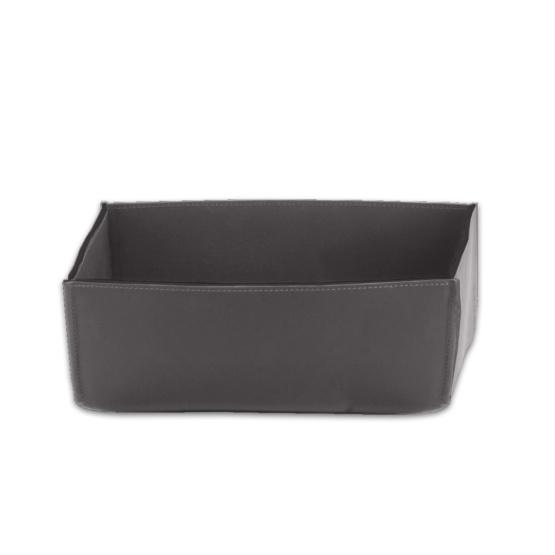 Storage Container made of Real leather in Smoke grey by Decor Walther