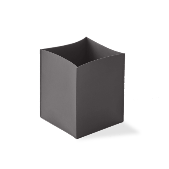 Bathroom Wastebasket made of Real leather in Smoke grey by Decor Walther