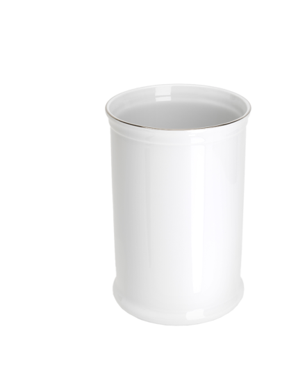 Abfalleimer VIENNA CLASSIC aus Porzellan in Weiß und Platin von Klomfar