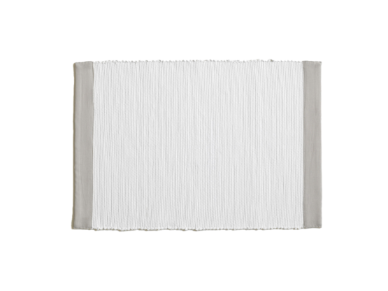 Badvorleger BASIC Stripe aus Leinen und Faser-Mix in Grau von Klomfar - 50x70 cm
